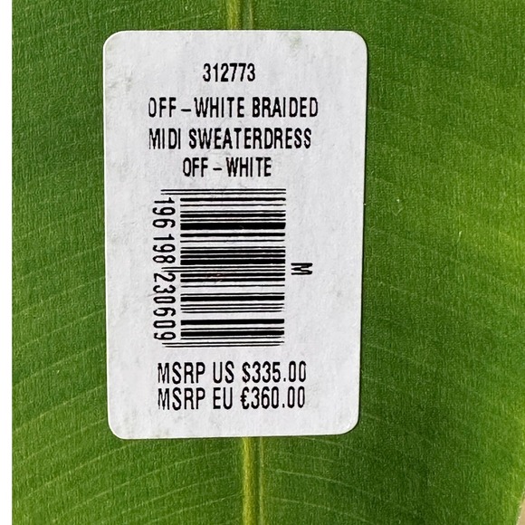 Farm Rio NWT SZMED Chunky Cable Knit PomPom Sweater Dress Cream Convertible Neck - Picture 12 of 16